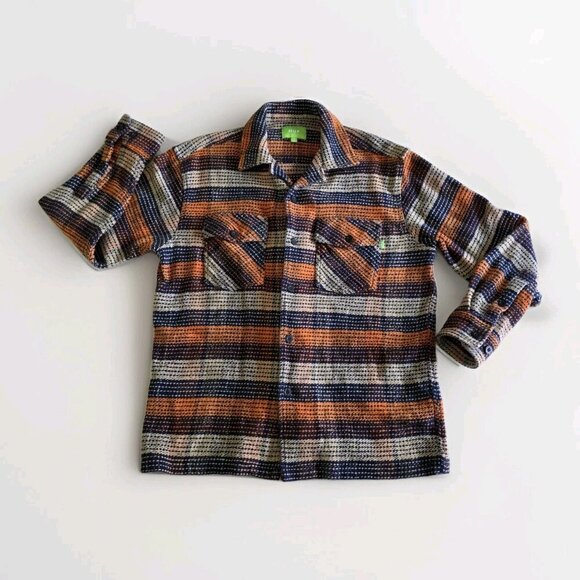 HUF Shirt Mens S Multicolor LS Cotton Shacket Button Up Casual Skater Streetwear - Picture 9 of 16